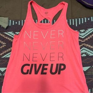 Neon pink workout tank